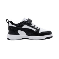 Baskets PUMA Rebound V6 Low AC+ pour enfants, blanches et noires