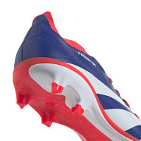 adidas Predator League Gazon Naturel Chaussures de Foot (FG) Bleu Blanc Rouge