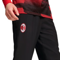 PUMA AC Milan Pre-Match Pantalon d'Entraînement Woven 2024-2025 Noir Rouge