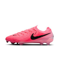 Nike Phantom GX II Elite Gazon Naturel Chaussures de Foot (FG) Rose Vif Rose Clair Noir