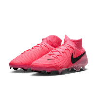 Nike Phantom Luna II Elite Gazon Naturel Chaussures de Foot (FG) Rose Vif Rose Clair Noir