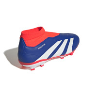 adidas Predator League Sans Lacets Gazon Naturel Chaussures de Foot (FG) Bleu Blanc Rouge