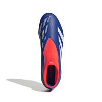 adidas Predator League Sans Lacets Gazon Naturel Chaussures de Foot (FG) Bleu Blanc Rouge