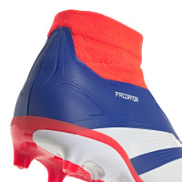 adidas Predator League Sans Lacets Gazon Naturel Chaussures de Foot (FG) Bleu Blanc Rouge