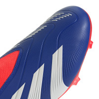 adidas Predator League Sans Lacets Gazon Naturel Chaussures de Foot (FG) Bleu Blanc Rouge