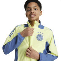 adidas Ajax Presentatie Trainingspak Full-Zip 2024-2025 Kids Geel Blauw