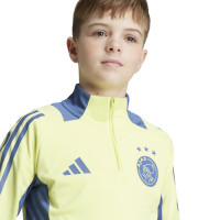 adidas Ajax Trainingspak 1/4-Zip 2024-2025 Kids Geel Blauw