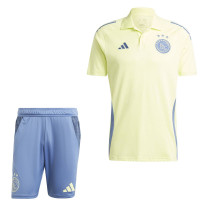 adidas Ajax Polo Trainingsset 2024-2025 Geel Blauw