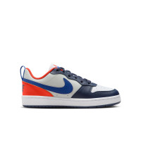 Nike Court Borough Low Recraft Baskets Enfants Blanc Bleu Foncé Bleu Orange