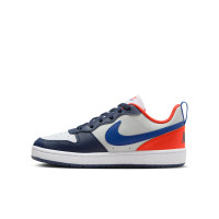 Baskets Nike Court Borough Low Recraft pour enfants, beiges, bleu foncé, rouge