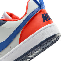 Baskets Nike Court Borough Low Recraft pour enfants, beiges, bleu foncé, rouge