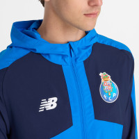 New Balance FC Porto Travel Survêtement à Capuche 2024-2025 Bleu Bleu Foncé Blanc