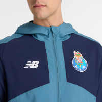 New Balance FC Porto Travel Survêtement à Capuche 2024-2025 Bleu-Gris Bleu Foncé Blanc