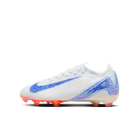 Nike Zoom Mercurial Vapor 16 Pro Gazon Naturel Chaussures de Foot (FG) Enfants Blanc Bleu Orange