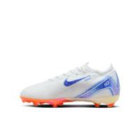 Nike Zoom Mercurial Vapor 16 Pro Gazon Naturel Chaussures de Foot (FG) Enfants Blanc Bleu Orange