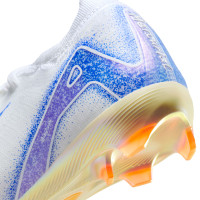 Nike Zoom Mercurial Vapor 16 Pro Gazon Naturel Chaussures de Foot (FG) Enfants Blanc Bleu Orange