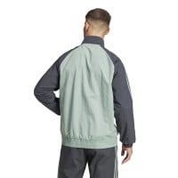 adidas Real Madrid Veste d'Entraînement Woven 2024-2025 Gris Foncé Vert Mauve