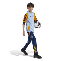 adidas Real Madrid Track Hoodie Trainingspak 2024-2025 Kids Lichtblauw Donkerblauw Geel