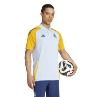 adidas Real Madrid Polo 2024-2025 Bleu Clair Jaune Bleu Foncé