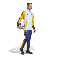 adidas Real Madrid Survêtement Full-Zip 2024-2025 Bleu Clair Bleu Foncé Jaune