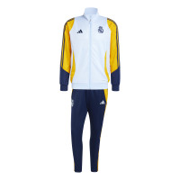 adidas Real Madrid Survêtement Full-Zip 2024-2025 Bleu Clair Bleu Foncé Jaune