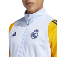 adidas Real Madrid Survêtement Full-Zip 2024-2025 Bleu Clair Bleu Foncé Jaune