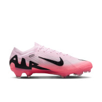 Nike Zoom Mercurial Vapor 15 Elite Gazon Naturel Chaussures de Foot (FG) Rose Clair Rose Vif Noir