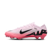 Nike Zoom Mercurial Vapor 15 Elite Gazon Naturel Chaussures de Foot (FG) Rose Clair Rose Vif Noir