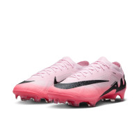 Nike Zoom Mercurial Vapor 15 Elite Gazon Naturel Chaussures de Foot (FG) Rose Clair Rose Vif Noir