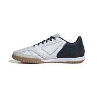 Chaussures de football en salle Adidas Top Sala Competition (IN) blanches, bleu foncé, or