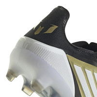 adidas F50 Messi Pro Gazon Naturel Chaussures de Foot (FG) Doré Noir Blanc