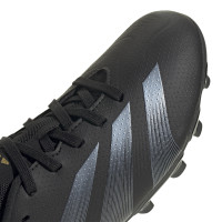 adidas Predator League Gazon Naturel Gazon Artificiel Chaussures de Foot (MG) Enfants Noir Gris Doré