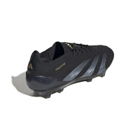 adidas Predator Elite Gazon Naturel Chaussures de Foot (FG) Noir Gris Doré