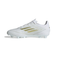 adidas F50 League Gazon Naturel Chaussures de Foot (FG) Blanc Doré