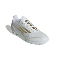 adidas F50 League Gazon Naturel Chaussures de Foot (FG) Blanc Doré