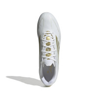 adidas F50 League Gazon Naturel Chaussures de Foot (FG) Blanc Doré