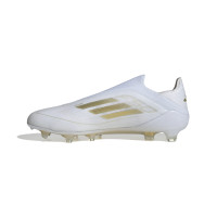 adidas F50 Elite Sans Lacets Gazon Naturel Chaussures de Foot (FG) Blanc Doré