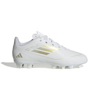 adidas F50 Club Gazon Naturel Gazon Artificiel Chaussures de Foot (FxG) Enfants Blanc Doré