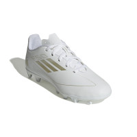 adidas F50 Club Gazon Naturel Gazon Artificiel Chaussures de Foot (FxG) Enfants Blanc Doré