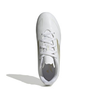 adidas F50 Club Gazon Naturel Gazon Artificiel Chaussures de Foot (FxG) Enfants Blanc Doré