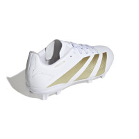 adidas Predator League Gazon Naturel Chaussures de Foot (FG) Enfants Blanc Doré