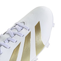 adidas Predator League Gazon Naturel Chaussures de Foot (FG) Enfants Blanc Doré