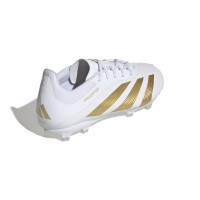 adidas Predator Elite Gazon Naturel Chaussures de Foot (FG) Enfants Blanc Doré