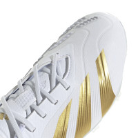 adidas Predator Elite Gazon Naturel Chaussures de Foot (FG) Enfants Blanc Doré