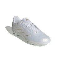 adidas Copa Pure 2 League Gazon Naturel Chaussures de Foot (FG) Enfants Blanc Doré