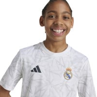 adidas Real Madrid Pre-Match Maillot d'Entraînement 2024-2025 Enfants Blanc Gris