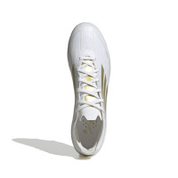 adidas F50 Pro Gazon Naturel Chaussures de Foot (FG) Blanc Doré