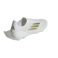 adidas F50 League Sans Lacets Gazon Naturel Chaussures de Foot (FG) Blanc Doré