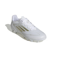 adidas F50 Club Gazon Naturel Gazon Artificiel Chaussures de Foot (FxG) Blanc Doré