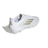 adidas F50 Club Gazon Naturel Gazon Artificiel Chaussures de Foot (FxG) Blanc Doré